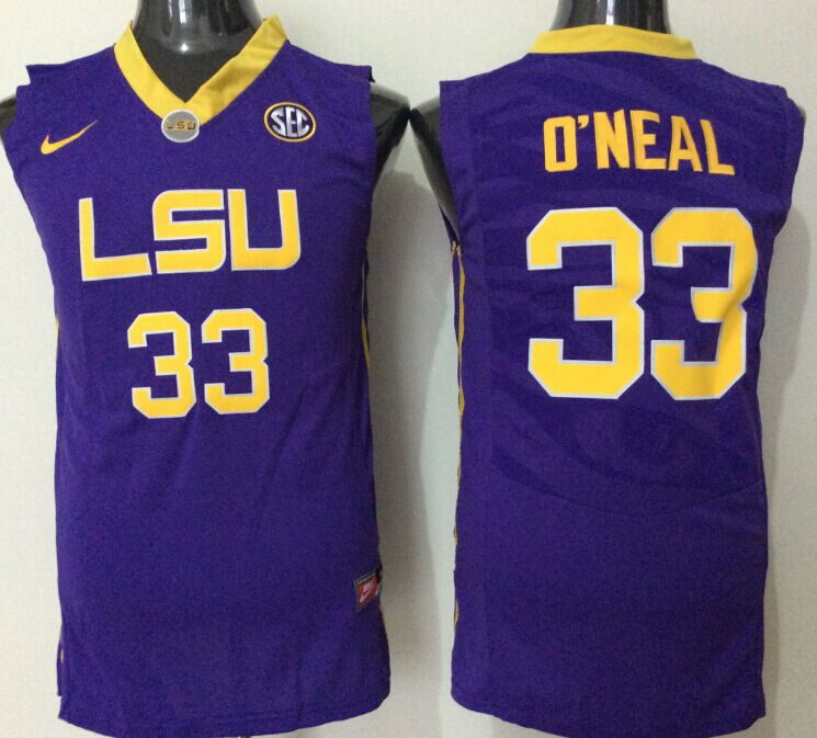 NCAA Men LSU Tigers #33 o neal purple->ncaa teams->NCAA Jersey